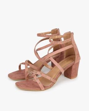 Strappy Slingback Chunky Heeled Sandals