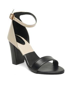 Open-Toe Chunky Heeled Sandals
