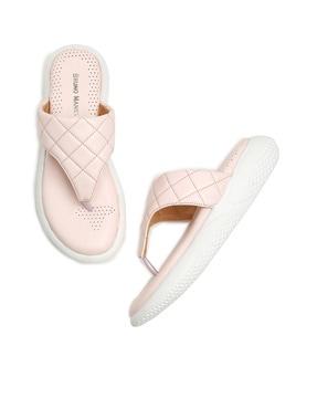Quilted Thong-Strap Sandals