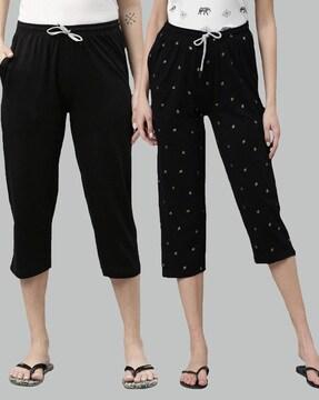Pack of 2 Printed Relaxed Fit Capris
