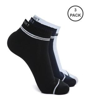 Pack of 3 Solid Ankle-Length Socks