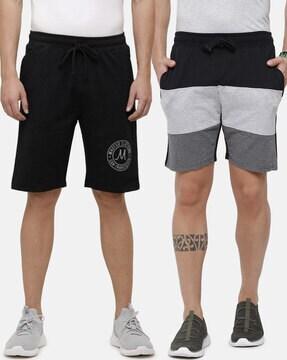 Pack of 2 Flat Front City Shorts