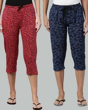 Pack of 2 Printed Relaxed Fit Capris