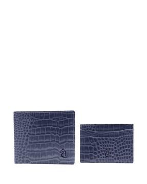 Textured Bi-Fold Wallet with Card Holder