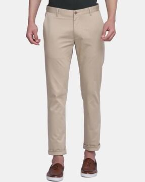 Mid-Rise Flat-Front Trousers