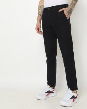 Flat-Front Slim Fit Chinos with Insert Pockets