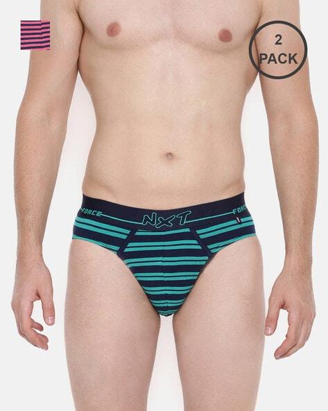 Pack of 2 Striped Cotton Briefs