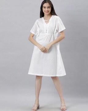A-line Dress with Tie-Up