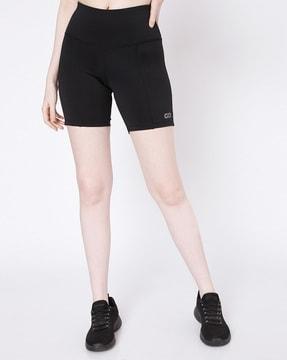 High-Rise Shorts with Elasticated Waist