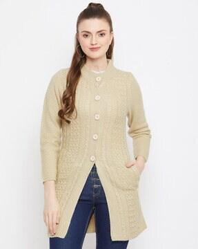 Knitted Wool Cardigan with Insert Pockets