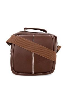 Leather Messenger Bag with Adjustable Strap