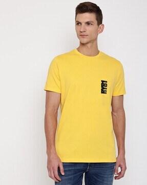Organic Cotton Crew-Neck T-shirt with Logo Print