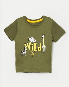 Animal Print Crew-Neck T-shirt