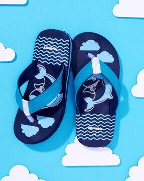 Thong-Strap Flip-Flops with Printed Footbed