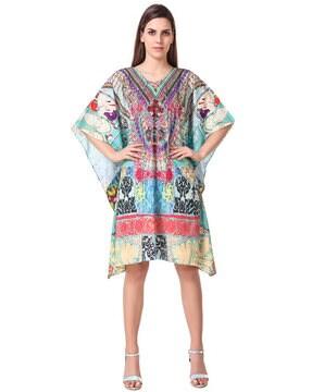 Printed A-line Kaftan Dress