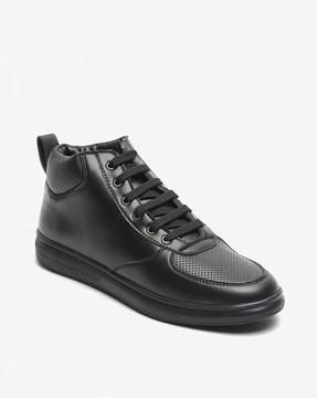 Mid-Top Lace-Up Casual Shoes with Perforations