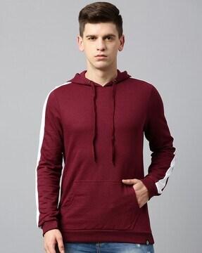 Hooded Sweatshirt with Contrast Stripes