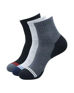 Pack of 3 Striped Ankle-Length Socks