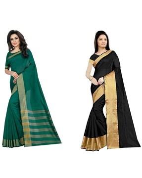 Pack of 2 Embellished Traditional Saree with Blouse Piece