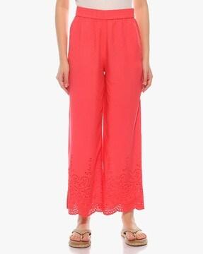 Lace Palazzos with Elasticated Waistband