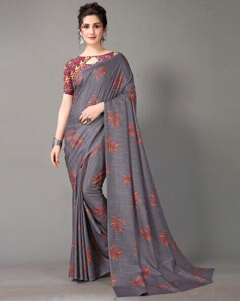 Floral Traditional saree with blouse piece