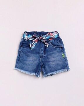 Solid Shorts with Low Raise Waist