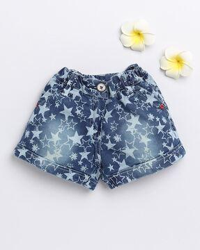 Graphic Shorts with Low Rise Waist