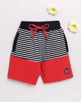 Stripes Shorts with Low Rise Waist