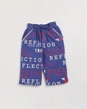 Typographic Shorts with Low Rise Waist