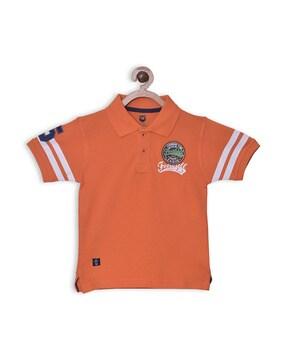 Polo T-shirt with Spread Collar