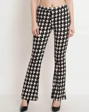 Graphic Print Flat Front Trousers