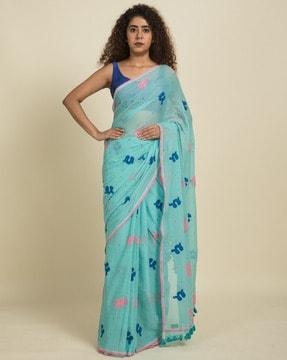 Printed Pure Cotton Saree with Tassels