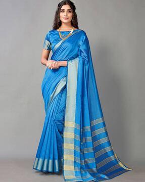 Solid Saree with Blouse Piece