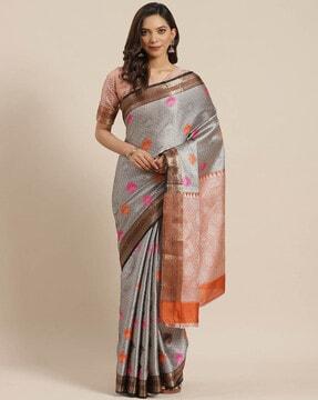 Silver Banarasi Silk Woven Design Saree