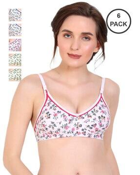Pack of 6 Printed Non-Padded Bras