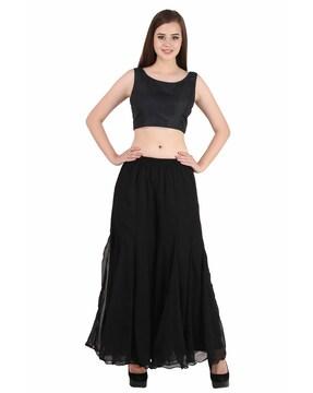 Flared Palazzos with Elasticated Waist