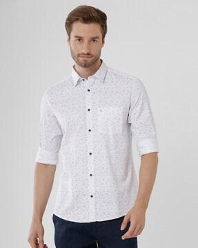 Slim Fit Shirt with Spread Collar