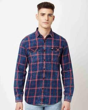 Checked Shirt with Button-Flap Pockets