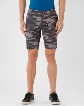 Camouflage Mid-Rise Slim Fit City Shorts