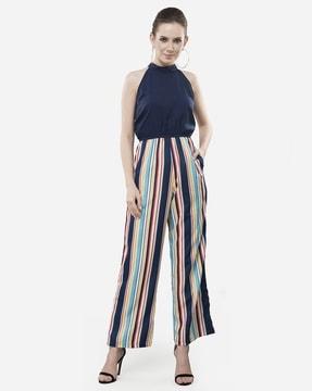 Striped Jumpsuit with Insert Pockets