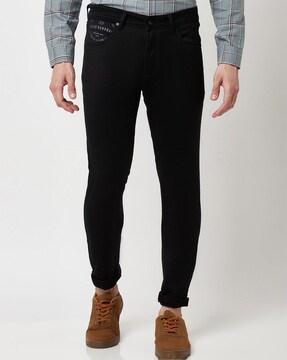 Solid Ankle-Length Skinny Jeans