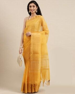 Solid Saree with Blouse Piece