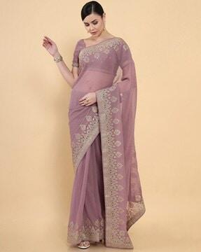 Georgette Saree with Embroidered Border