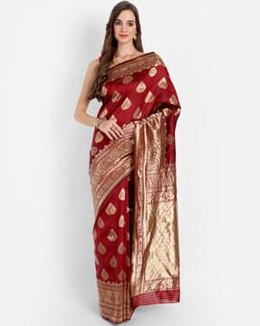 Traditional Banarasi Saree with Unstitched Blouse Piece