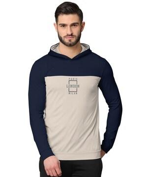 Color-block Hooded Sweatshirt