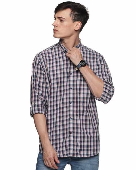 Checked Slim Fit Shirt with Patch Pocket