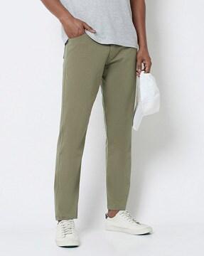 Ankle-Length Mid-Rise Chinos
