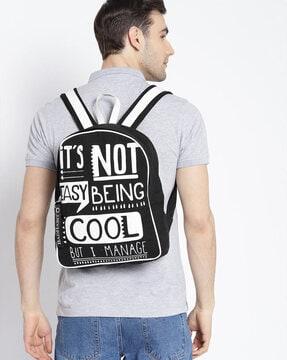 Typography Print Travel Backpack