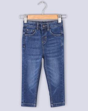 Lightly-Washed Straight Jeans