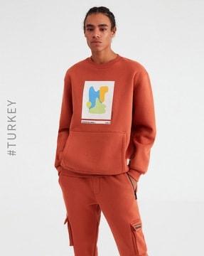 Graphic Print Crew-Neck Sweatshirt